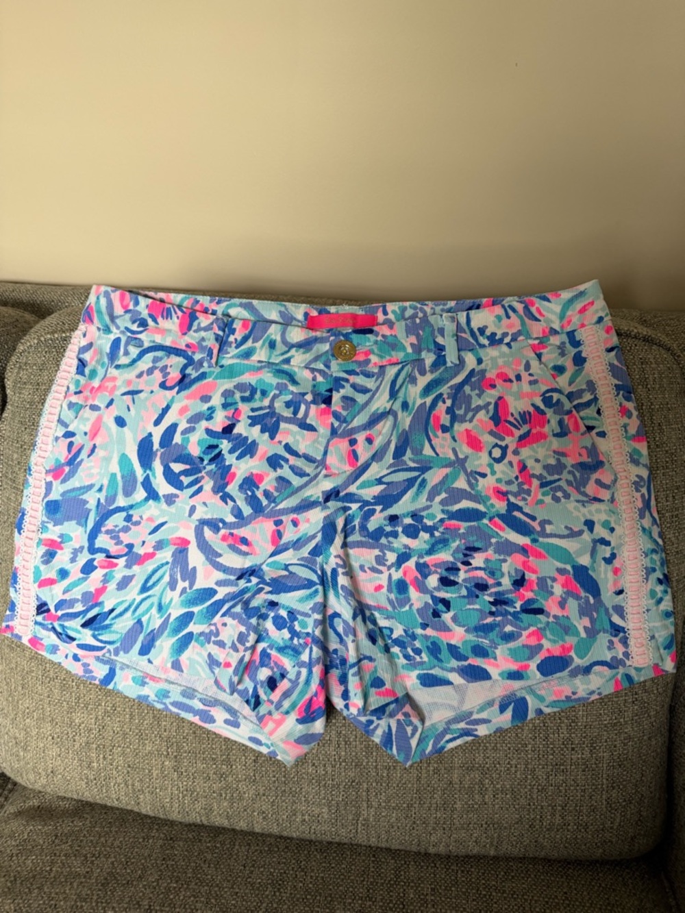 Lilly Pulitzer Aqua & Pink Printed Bermuda Shorts